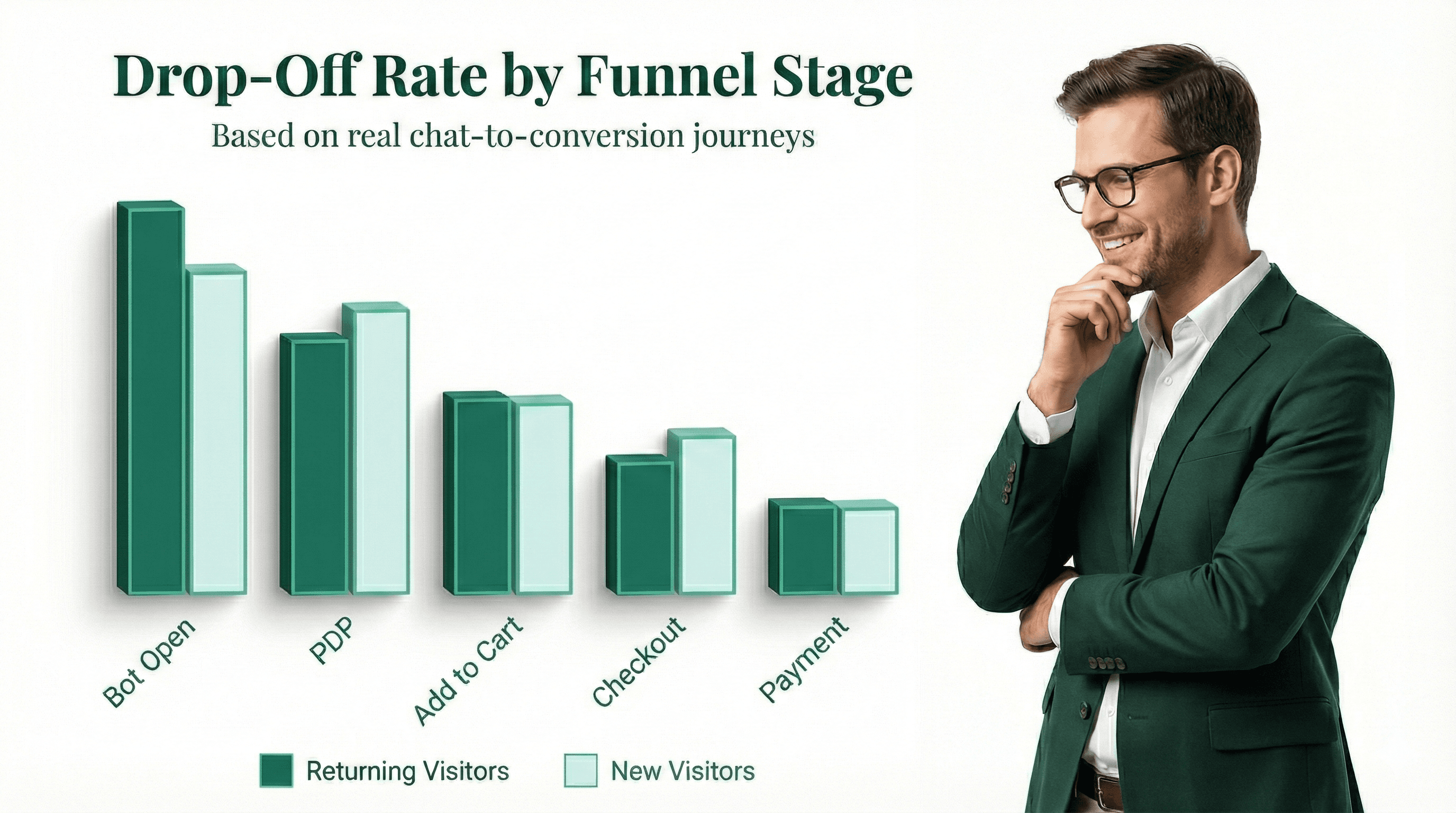 Track where shoppers drop off in the conversation